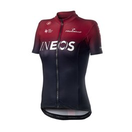 CASTELLI dres kratkih rukava - TEAM INEOS 2019 LADY - crvena/crna
