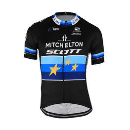 GIORDANA dres kratkih rukava - MITCHELTON-SCOTT '19 - crna/plava