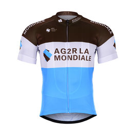 BONAVELO dres kratkih rukava - AG2R 2019 - bijela/plava/smeđa