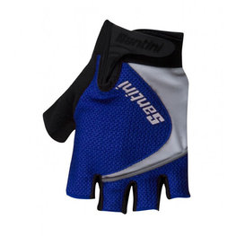 SANTINI rukavice s kratkim prstima - STUDIO - crna/tirkizna