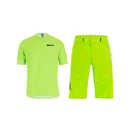 SANTINI MTB dres i hlače - SASSO MTB - zelena