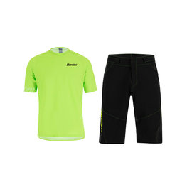 SANTINI MTB dres i hlače - SASSO MTB  - zelena/crna