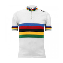 SANTINI dres kratkih rukava - UCI EROICA - bijela/duga