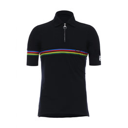 SANTINI majica kratkih rukava - UCI RAINBOW WOOL - duga/crna