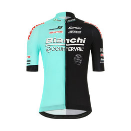 SANTINI dres kratkih rukava - TEAM BIANCHI 2019 - crna/tirkizna