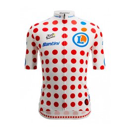 SANTINI dres kratkih rukava - TOUR DE FRANCE 2024 - crvena/bijela