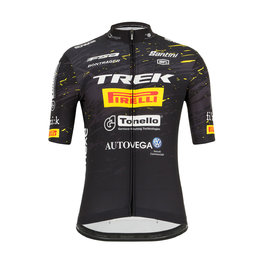 SANTINI dres kratkih rukava - TREK PIRELLI MTB 20 - crna/bijela/žuta
