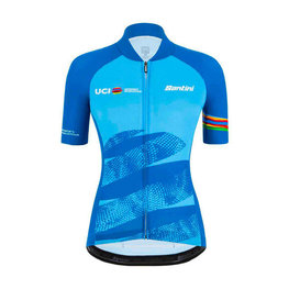 SANTINI dres kratkih rukava - UCI WORLD LADY - svjetloplava