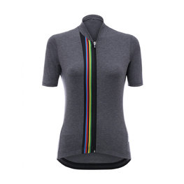 SANTINI dres kratkih rukava - UCI RAINBOW LADY - siva