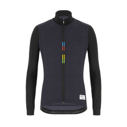 SANTINI dres dugih rukava zimski - UCI RAINBOW WINTER - crna