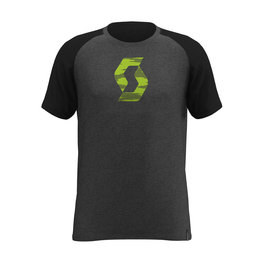 SCOTT majica kratkih rukava - 10 ICON RAGLAN - crna/siva