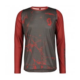 SCOTT dres dugih rukava ljetni - TRAIL VERTIC LS - siva/crvena