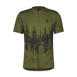 SCOTT dres kratkih rukava - TRAIL FLOW ZIP SS - zelena