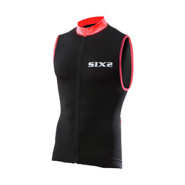 SIX2 dres bez rukava - BIKE2 STRIPES - crna/crvena