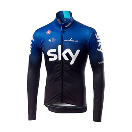 CASTELLI dres dugih rukava zimski - TEAM SKY 2019 WINTER - plava/crna/bijela