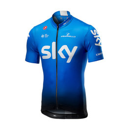 CASTELLI dres kratkih rukava - TEAM SKY FAN 2019 - bijela/crna/svjetloplava
