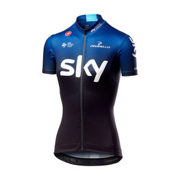 CASTELLI dres kratkih rukava - TEAM SKY FAN 2019 - bijela/crna/plava