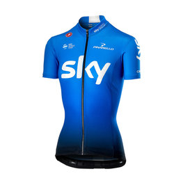 CASTELLI dres kratkih rukava - TEAM SKY FAN 2019 - svjetloplava/bijela/crna